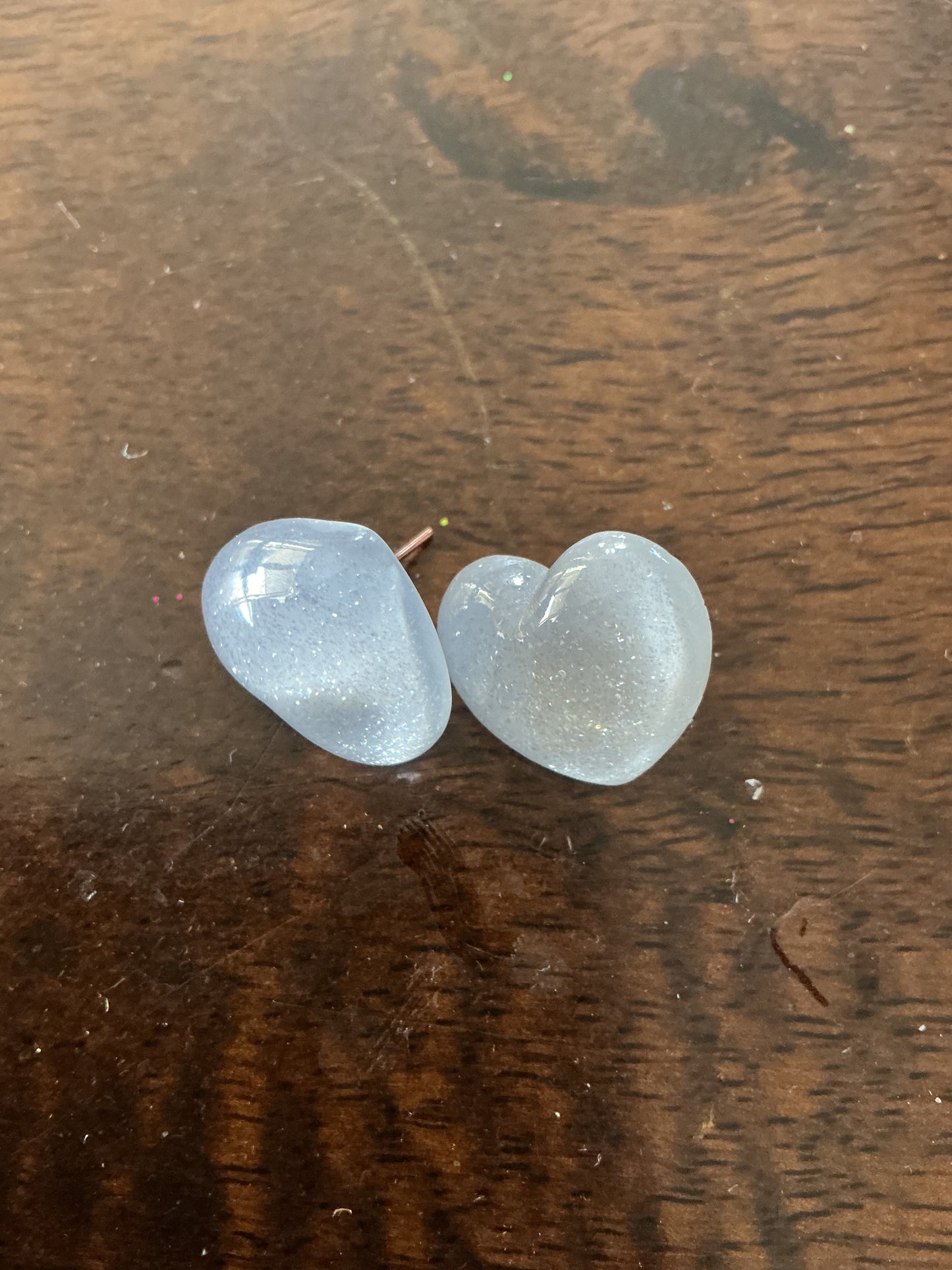 Blue Heart Studs