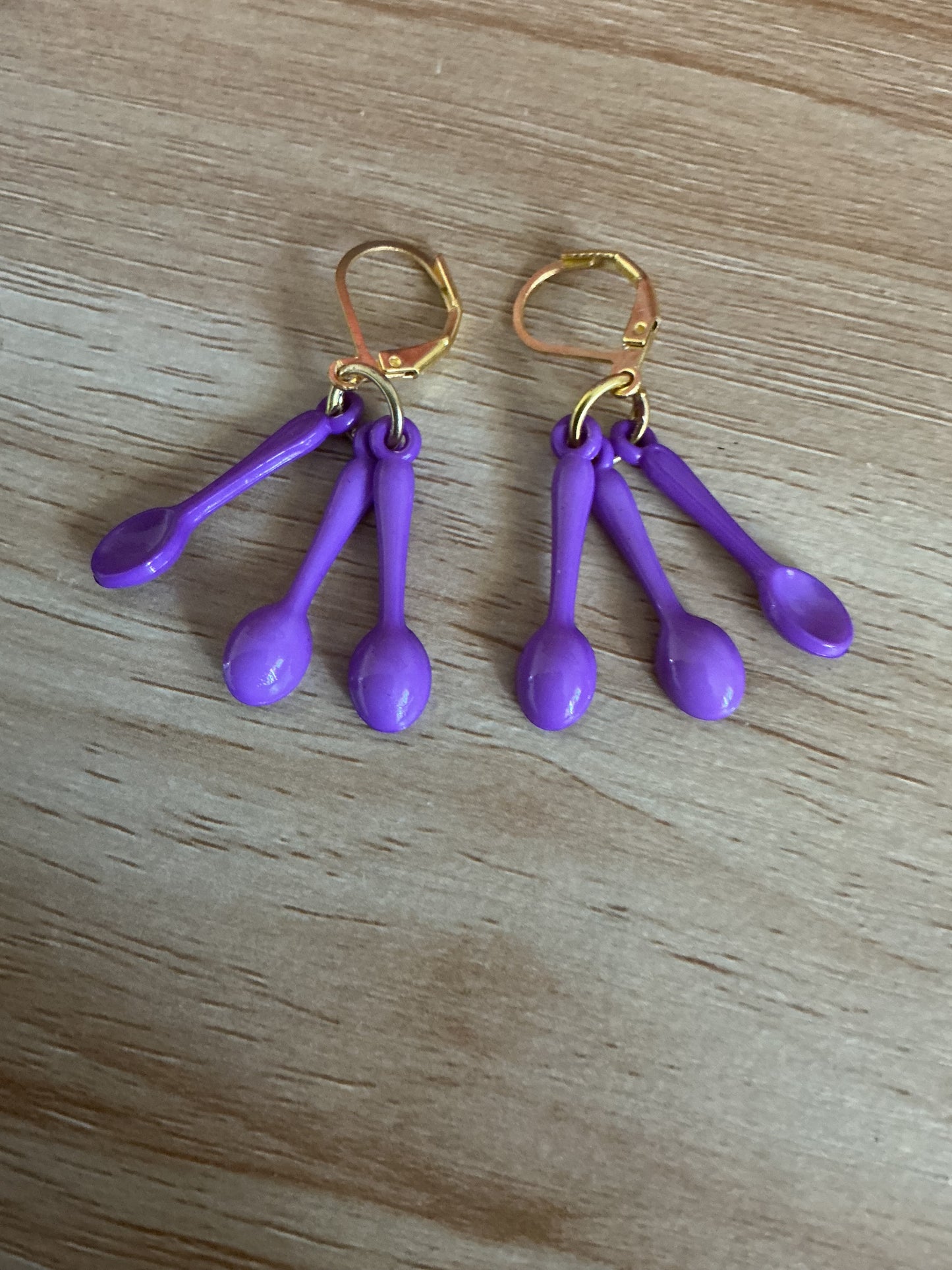 Tiny spoon dangle hoops