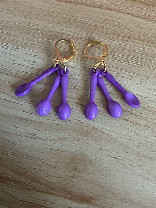 Tiny spoon dangle hoops