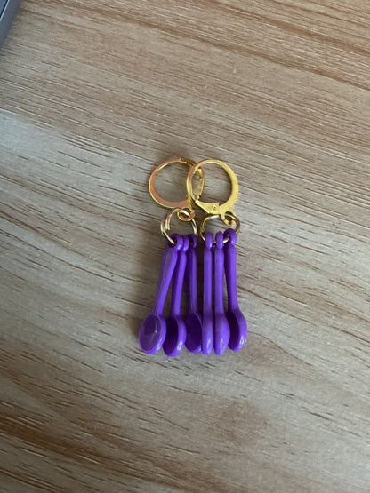 Tiny spoon dangle hoops