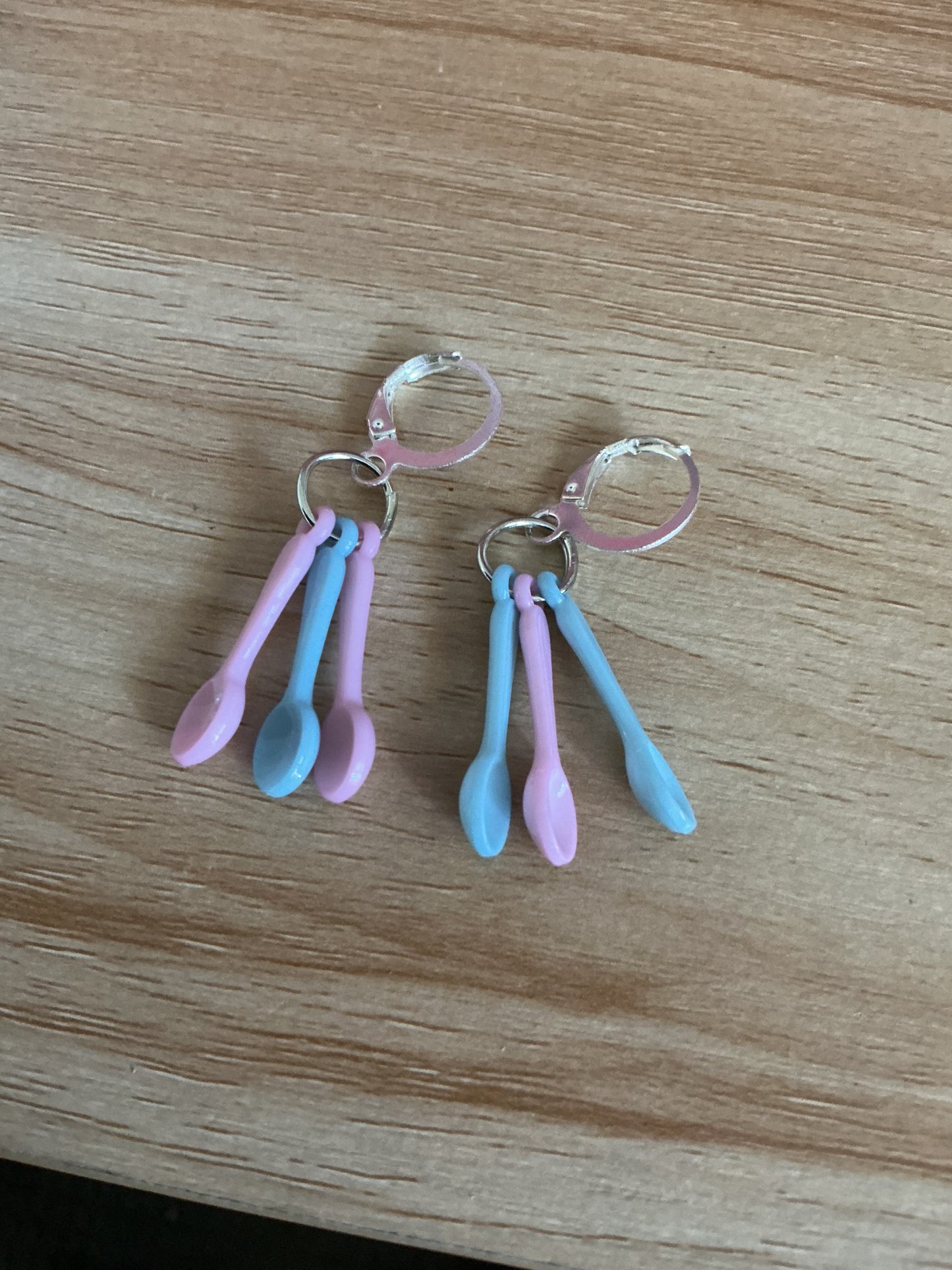 Tiny spoon dangle hoops