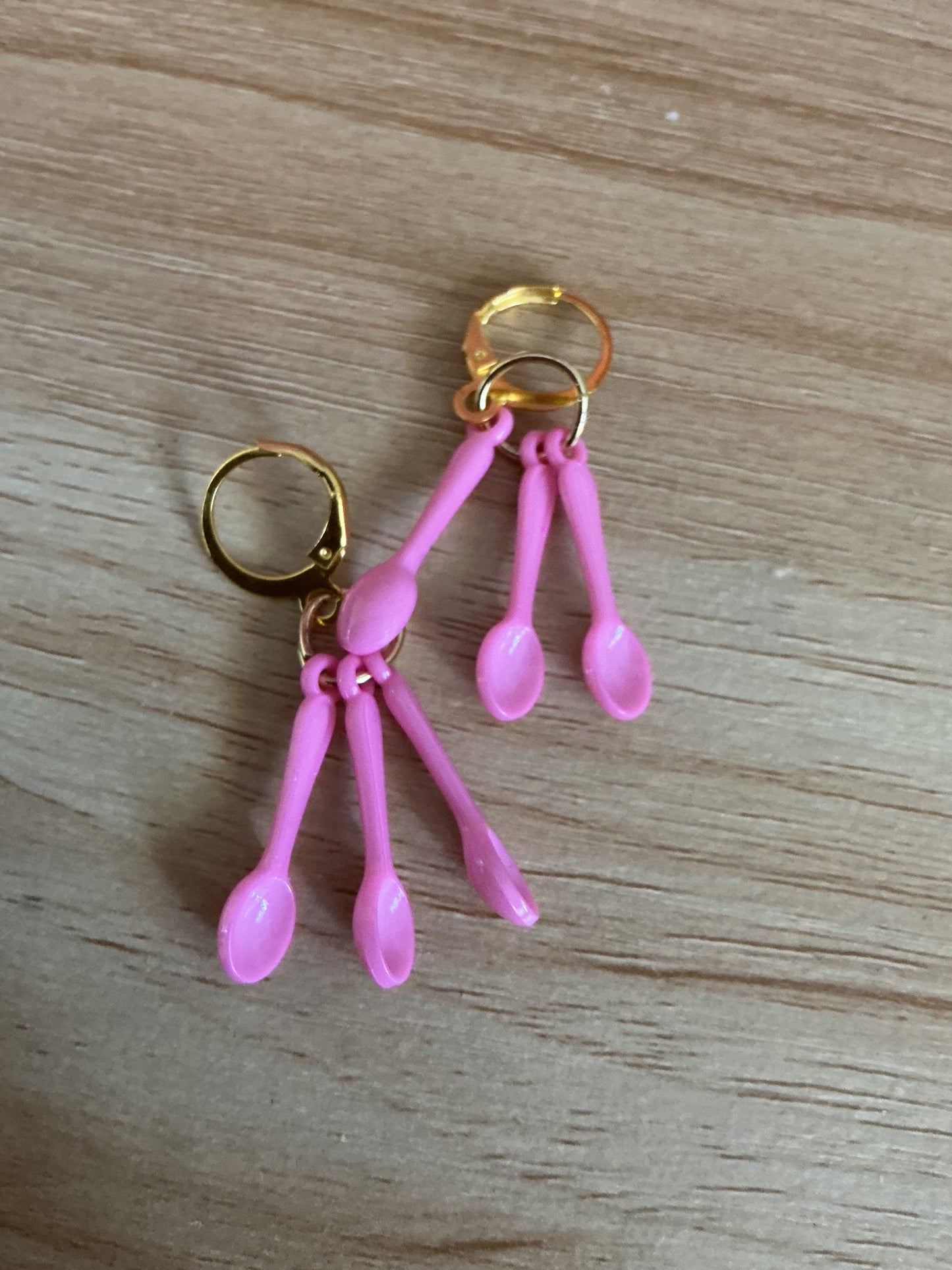 Tiny spoon dangle hoops