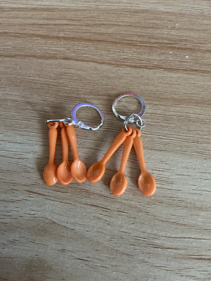 Tiny spoon dangle hoops