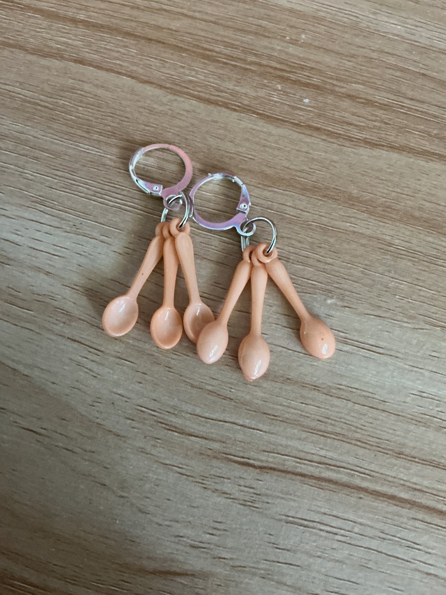 Tiny spoon dangle hoops