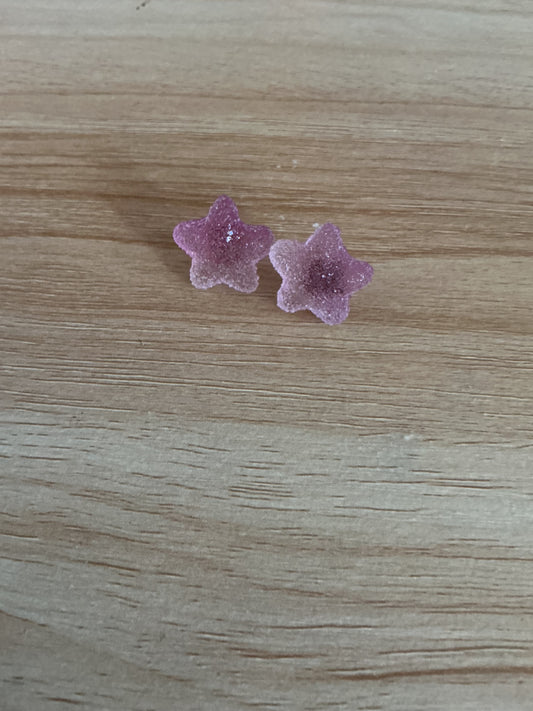 Frosted glass look star studs