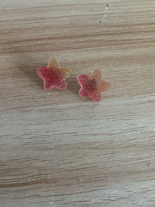 Frosted glass look star studs