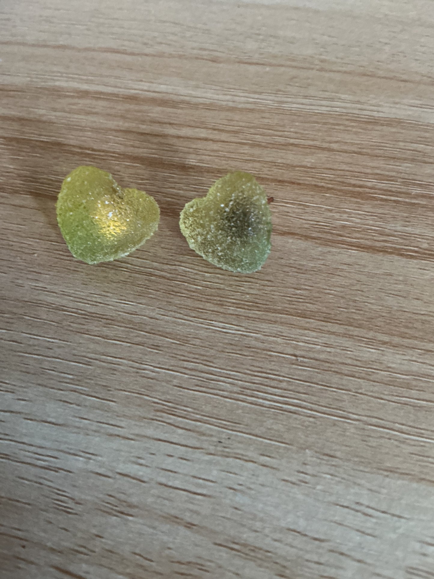 Frosted glass look heart studs