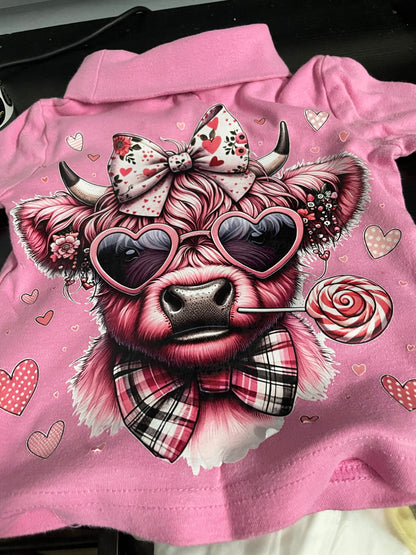 toddler highland cow turtle neck shirts