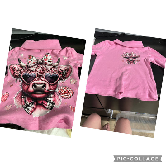 toddler highland cow turtle neck shirts