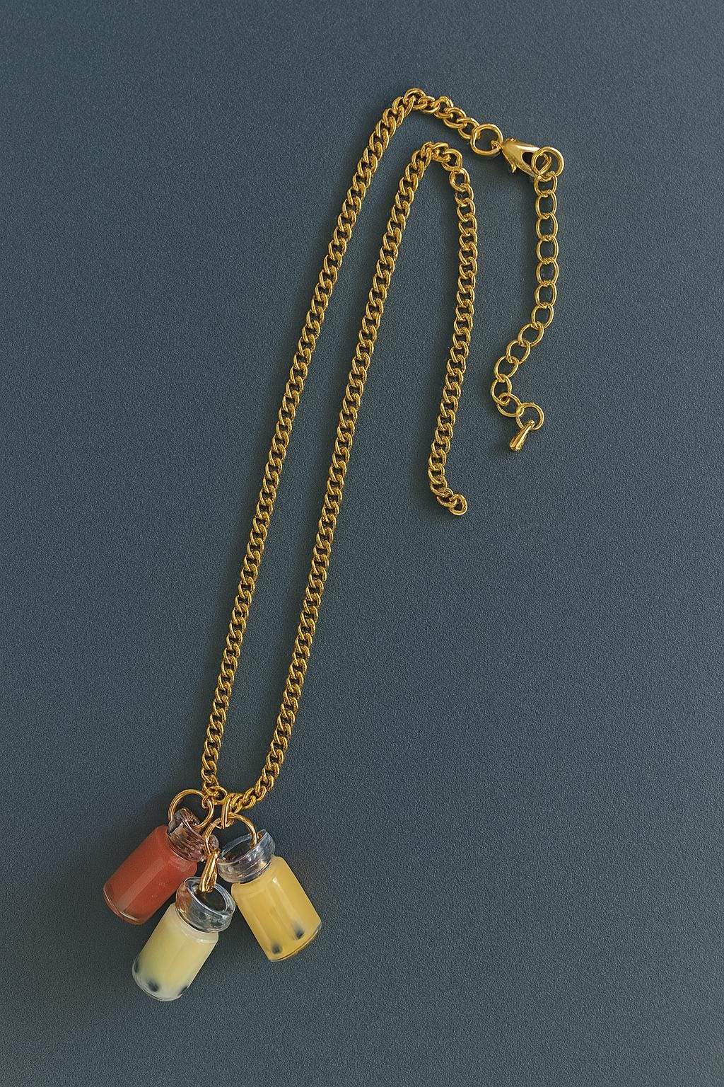 Mini Boba Tea Necklace: Bubble Tea Bottle Pendant Jewelry