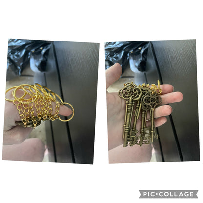 Handmade Key Keychain – Bronze Crown Key Charm