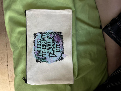 Canvas Zipper Pouch: Makeup Bag, Pencil Case, Small Travel Bag