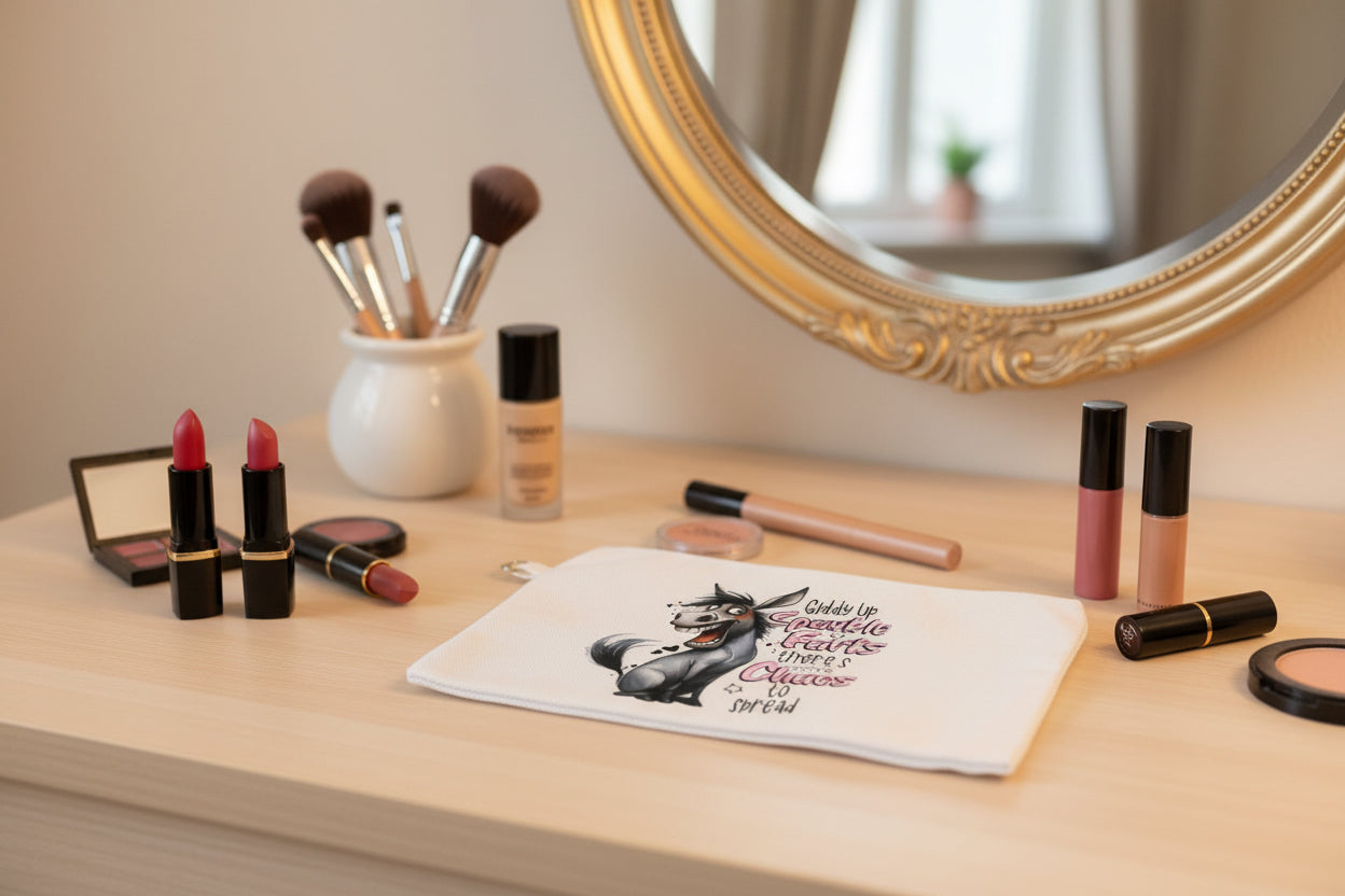 Canvas Zipper Pouch: Small Makeup Bag, Pencil Case