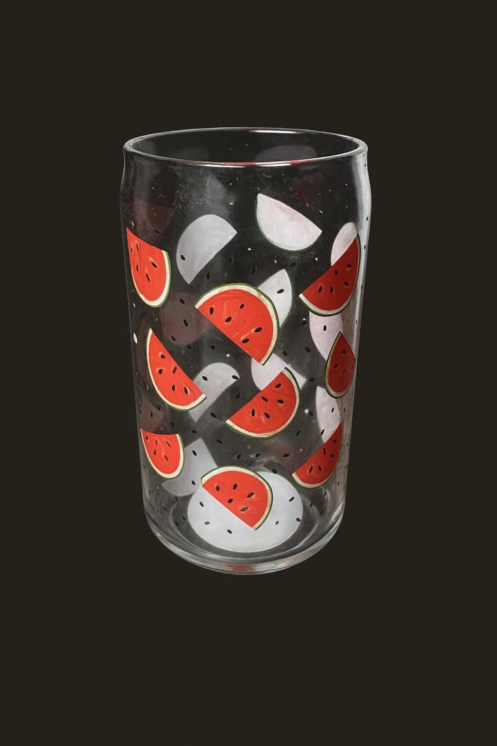 Lemon & Watermelon Glass Can Cup: Summer Fruit Drinkware