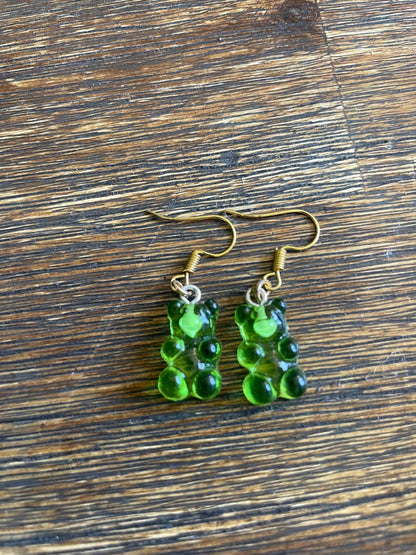 Colorful Gummy Bear Dangle Earrings: Playful Candy Jewelry
