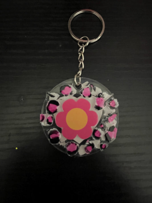 Double-Sided Acrylic Keychain: Cow, Coffee, Floral, Skull & Heart Designs
