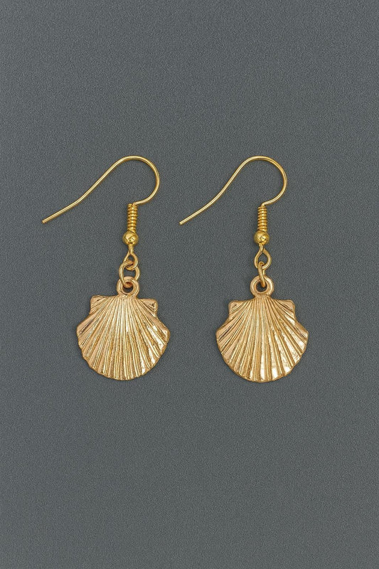 Seaside Shell Dangle Earrings | Gold & Bronze Ocean-Inspired Jewelry | Beach Boho Gift