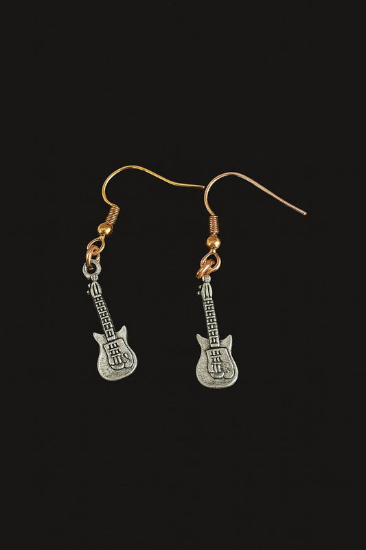 Mini Guitar Earrings – Rock ‘n’ Roll Music Lover Dangle Jewellery