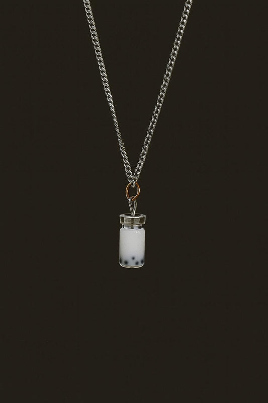 Mini Boba Tea Necklace: Bubble Tea Bottle Pendant Jewelry