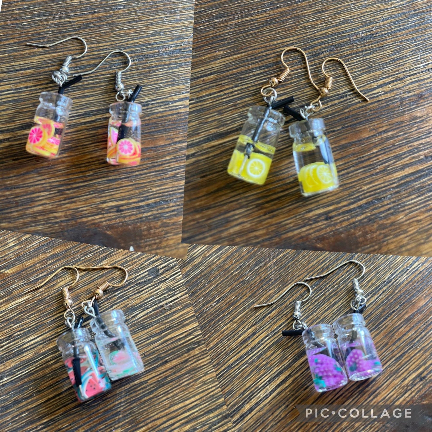 Mini Jar Drink Earrings – Lemonade, Watermelon, and More!
