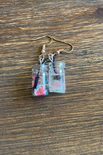 Mini Jar Drink Earrings – Lemonade, Watermelon, and More!