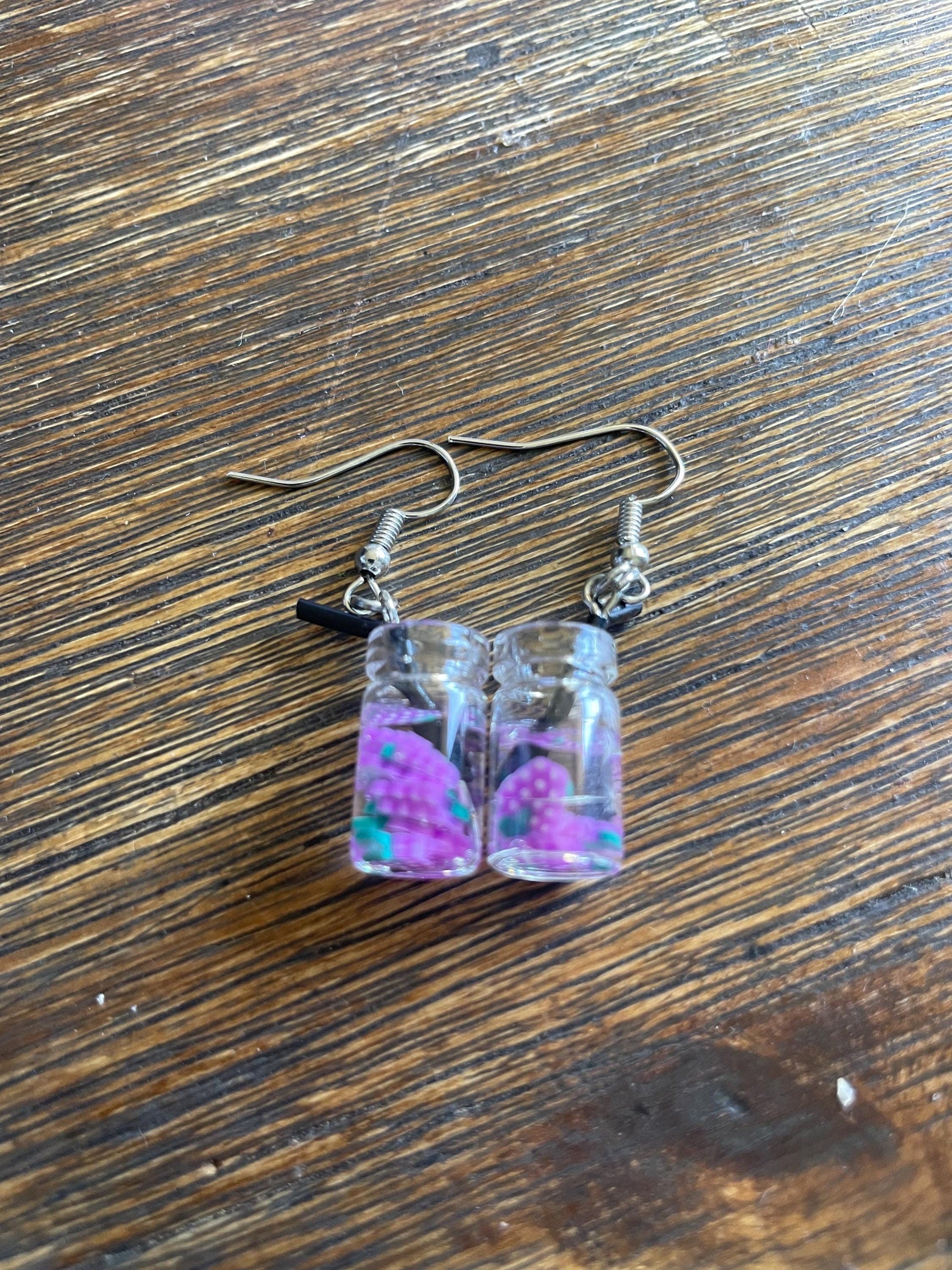 Mini Jar Drink Earrings – Lemonade, Watermelon, and More!