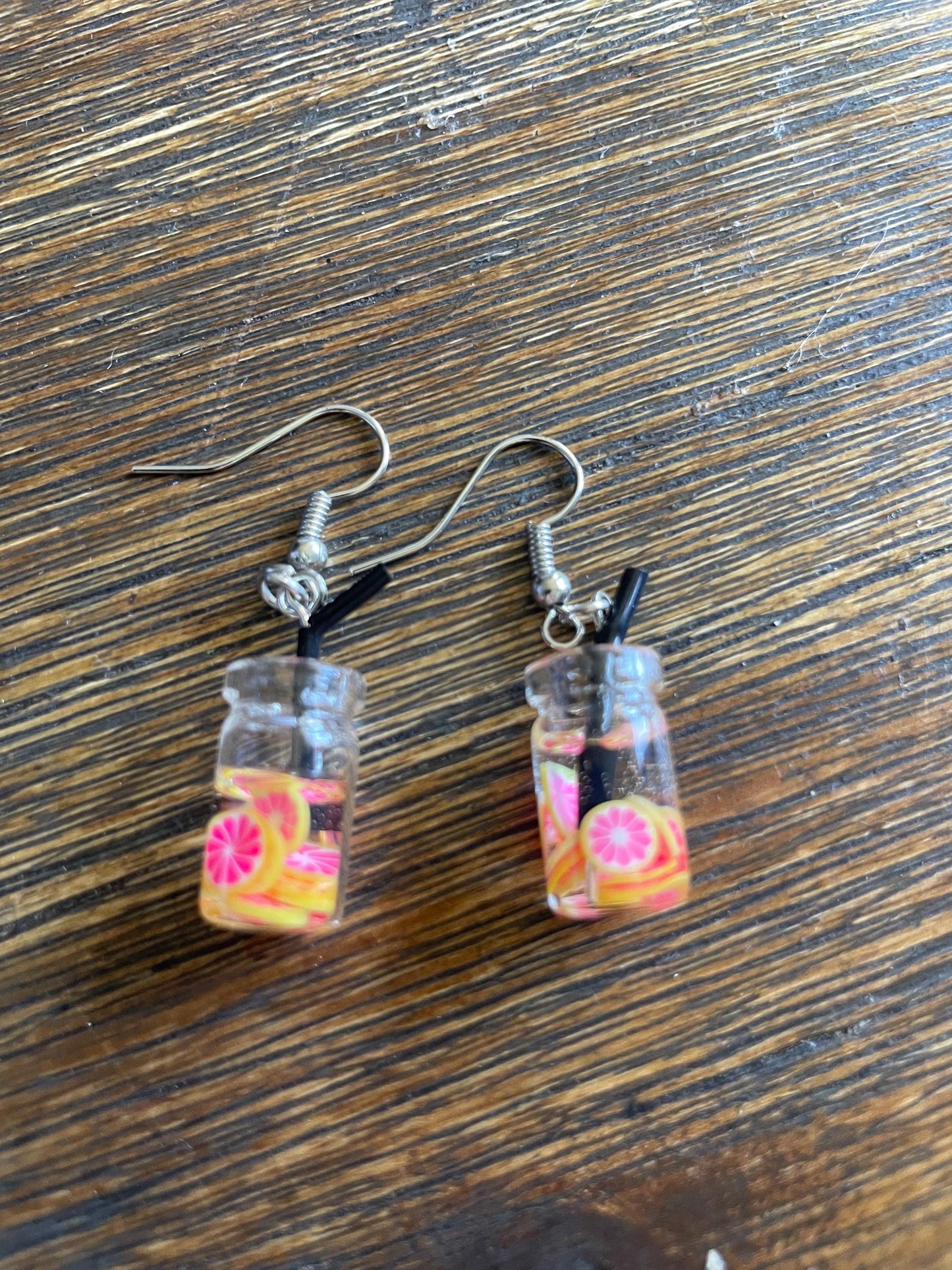 Mini Jar Drink Earrings – Lemonade, Watermelon, and More!