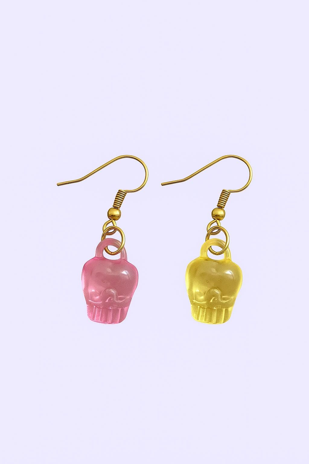 Fruity Acrylic Earrings – Colourful Banana & Candy Apple Dangle Earrings